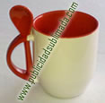 Taza semiconica roja